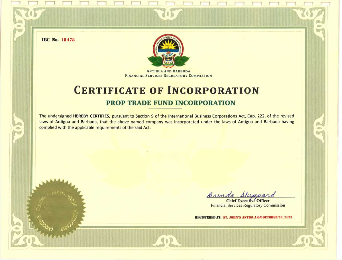 prop trade fund inc certification